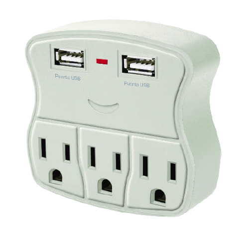 Adaptador Multicontacto de Pared con 2 Enchufes, 2 Puertos USB y 1 Pue –  Westinghouse