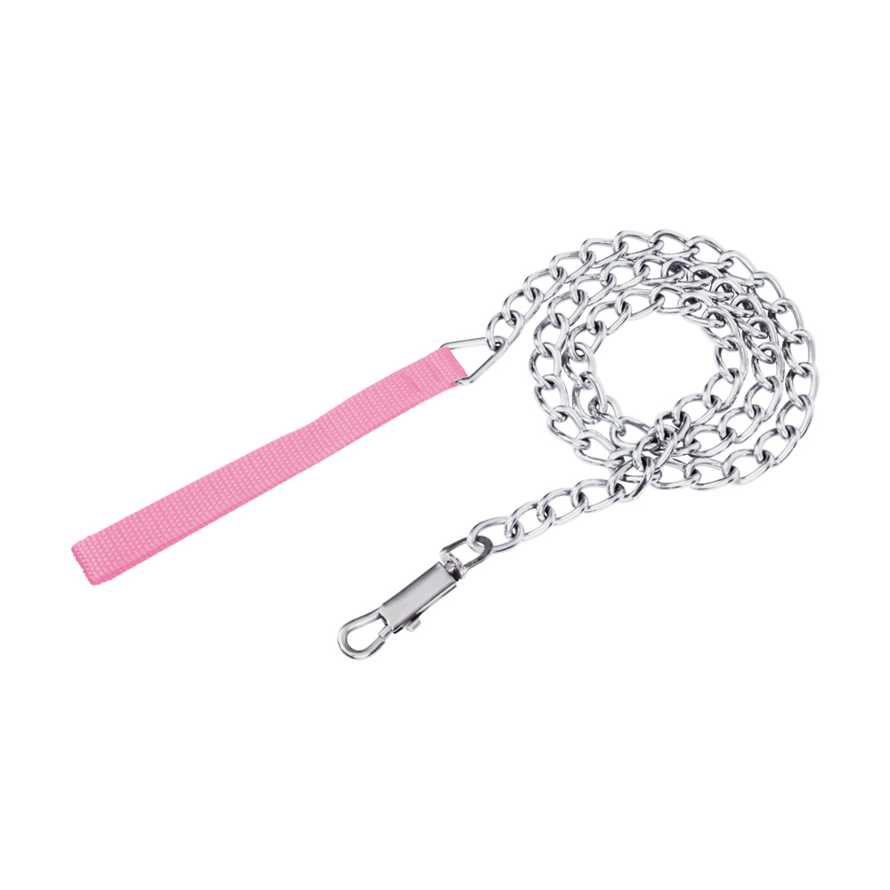 Cadena para perro cromada 3 mm x 1.20 m color rosa