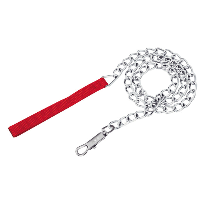 Cadena para perro cromada 4 mm x 1.20 m color rojo