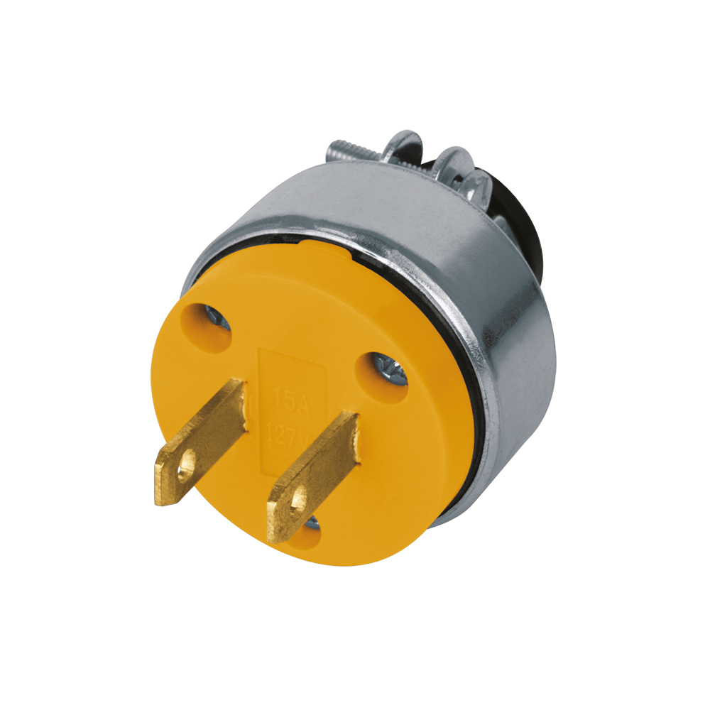 Clavija polarizada, abrazadera metalica