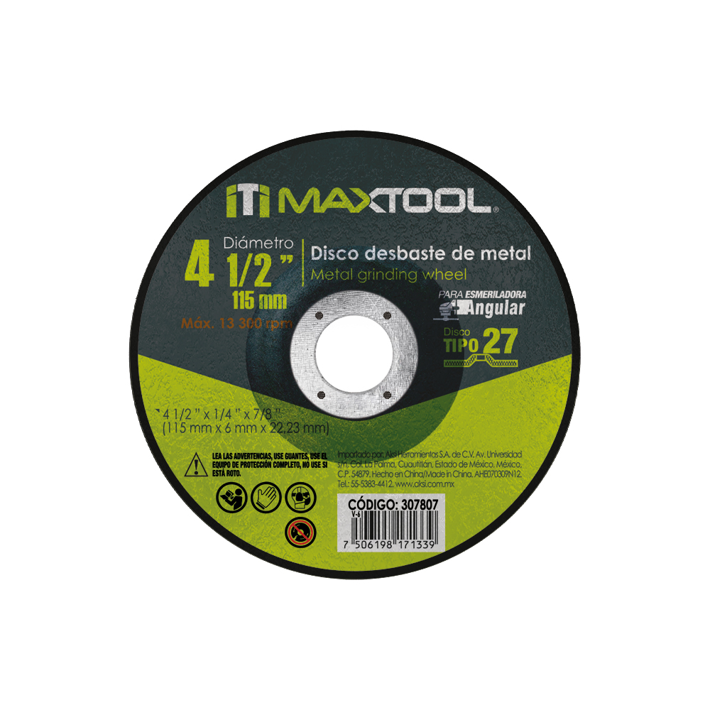 Disco desbaste de metal 4 1/2