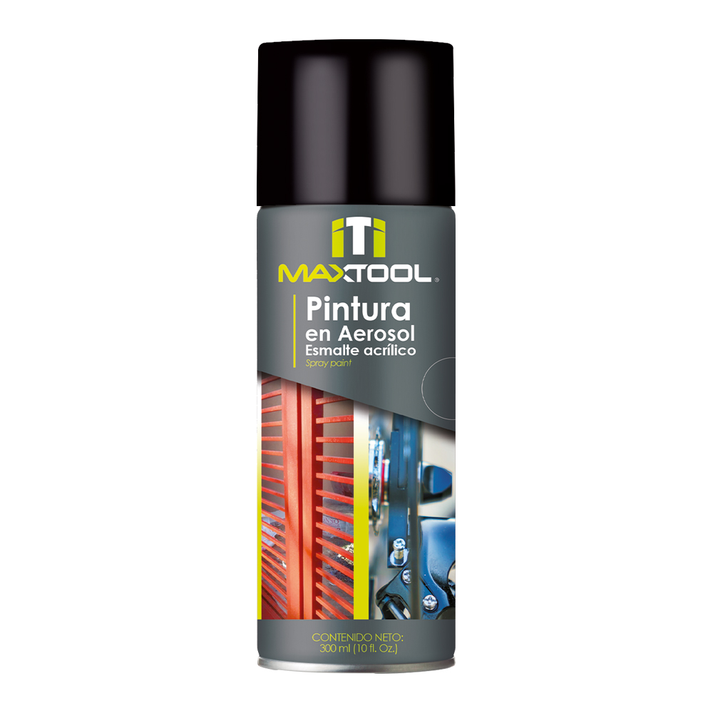 Pintura en aerosol negro brillante MX