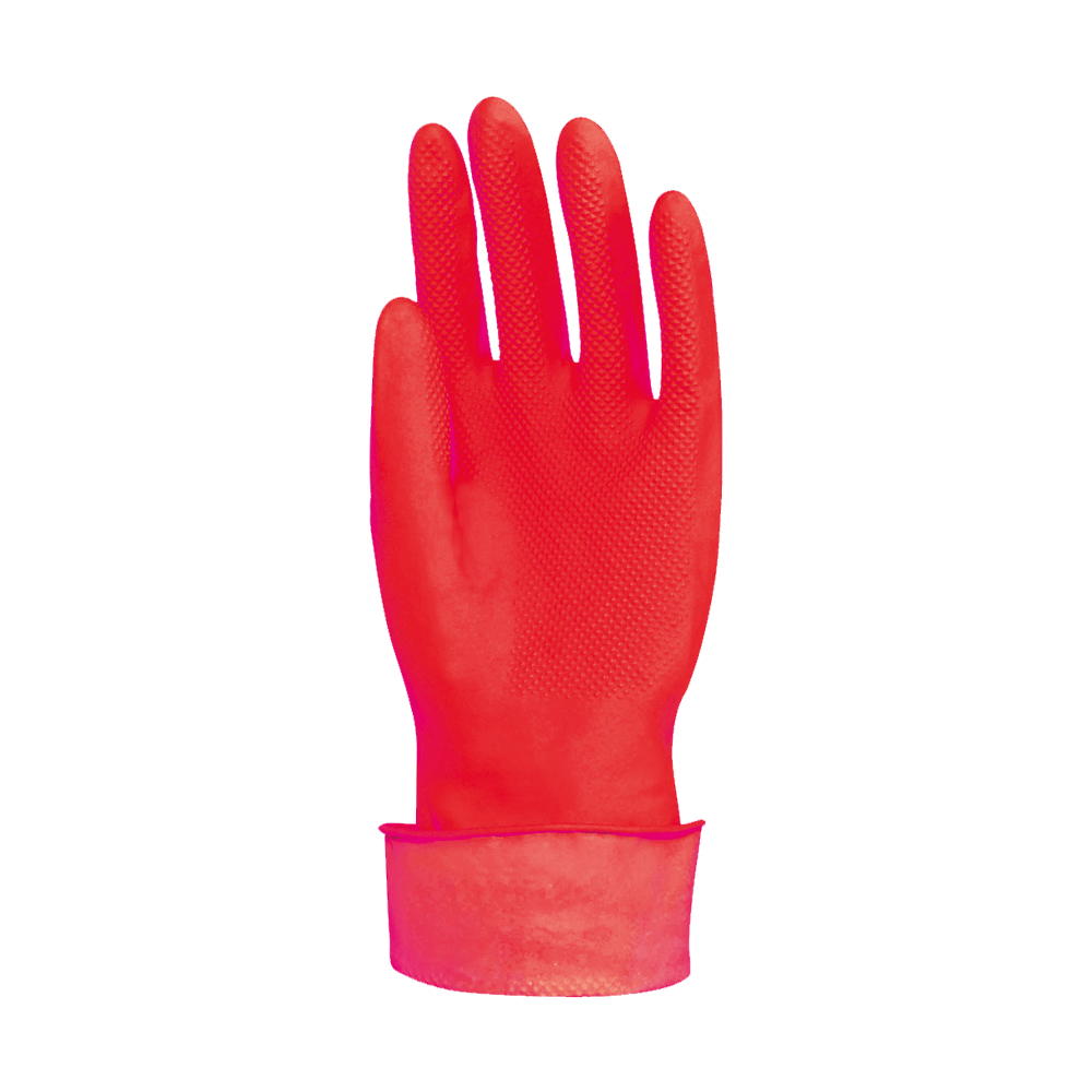 Guantes de latex para limpieza medianos - rojo