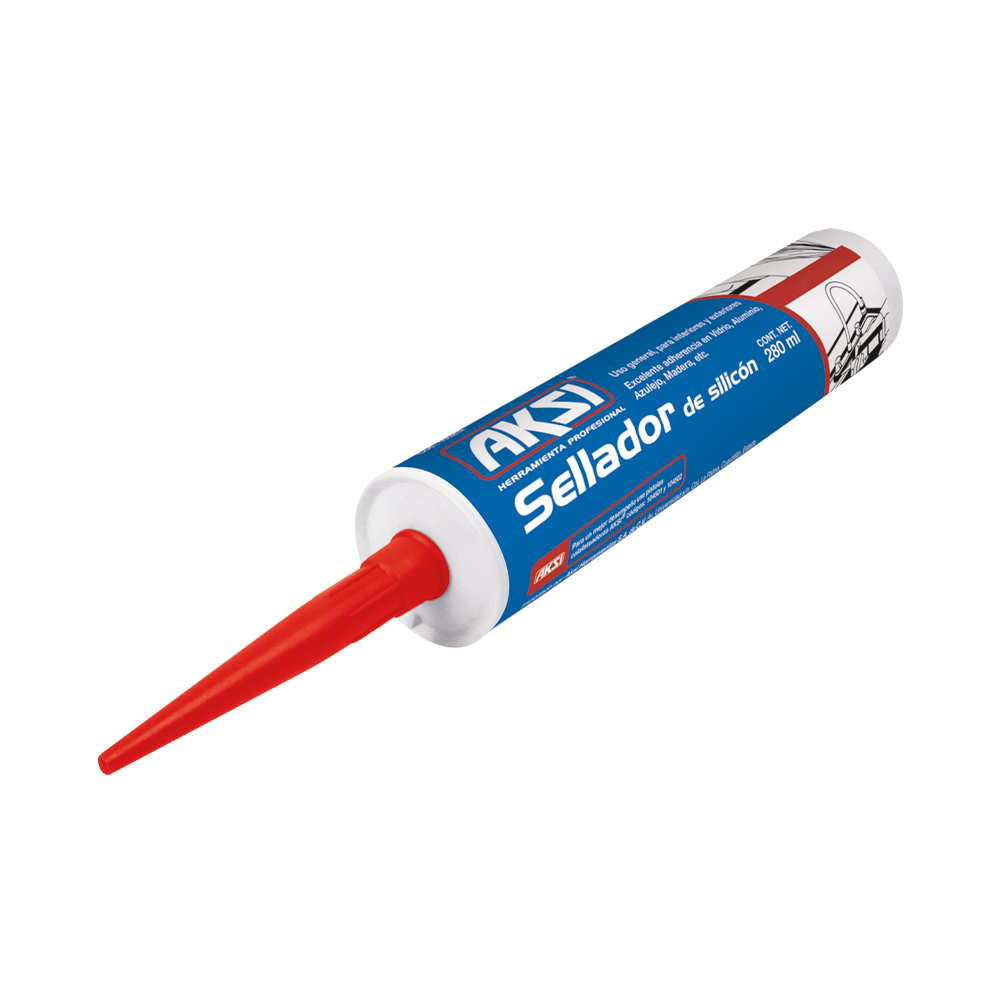 Sellador de silicon 280ml, transparente